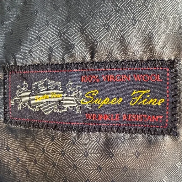 Mantoni Blazer Mens Charcoal Gray 100% Virgin Wool 2-Button Dark Academia 42-44R - Picture 8 of 9